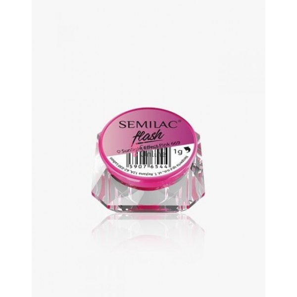 Pigment Semilac pentru gel Semiflash cameleon la lumina Sunlight Pink 669
